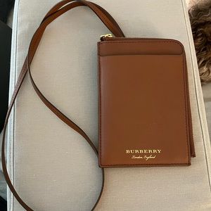 Authentic Burberry Passport Case with Lanyard